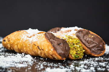 traditional Sicilian cannoli italy food cannoli dessert