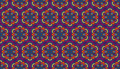 Seamless Colorful Abstract Floral Pattern Fabric Print