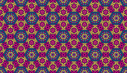 Seamless Colorful Abstract Floral Pattern Fabric Print