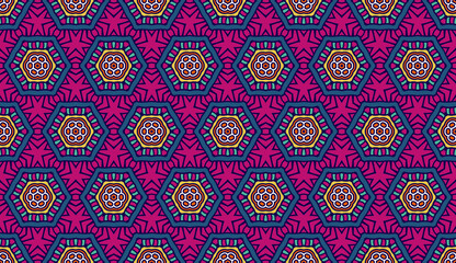 Seamless Colorful Abstract Floral Pattern Fabric Print