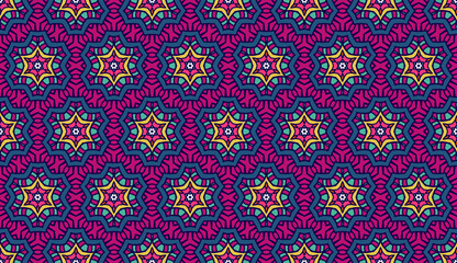 Seamless Colorful Abstract Floral Pattern Fabric Print