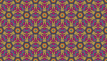 Seamless Colorful Abstract Floral Pattern Fabric Print