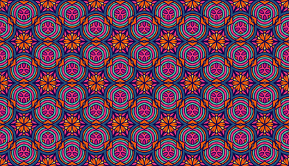 Seamless Colorful Abstract Floral Pattern Fabric Print