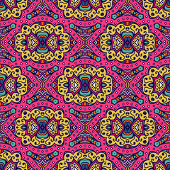 Seamless Colorful Abstract Floral Pattern Fabric Print