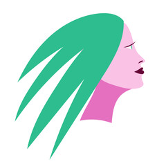 girl with green eyes and green dreadlocks