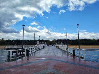 Obraz premium Pier on the baltic sea in Gdansk, Poland