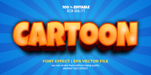 Cartoon editable font vector text style template