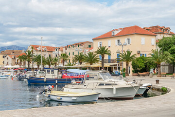 Fototapeta na wymiar Picturesque old town of Supetar. Supetar is the biggest town of Brac island in Croatia.