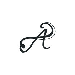 A initial handwriting logo template. signature logo concept. Hand-drawn Calligraphy lettering illustration.