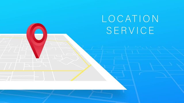 GPS navigator pointer on city map, from place to place.