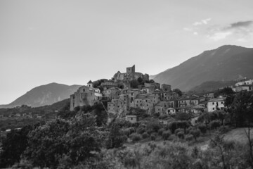 Fototapeta premium Ancient village of quaglietta rebuilt after the 1980 earthquake, campania, avellino, irpinia, italy