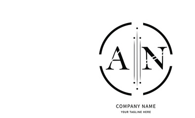 AN Letter logo Vector design. AN font type logo.  logotype AN letter design. vector art design.