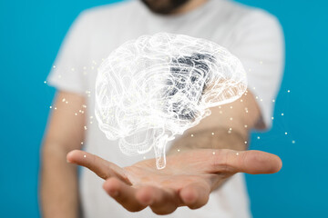 Artificial intelligence. Technology web background. Virtual concept