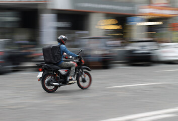 Obraz na płótnie Canvas motorcycle on the street