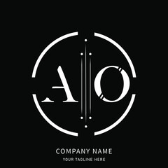 Alphabet letter icon Logo AO or OA. OA AO O A alphabet abstract letter logo design vector template.