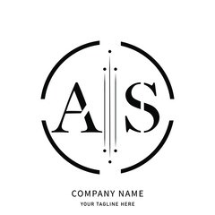 Alphabet letter icon logo AS. AS logo design.