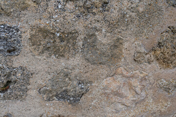Texture of old stones wall.Concrete path floor , medieval castle background