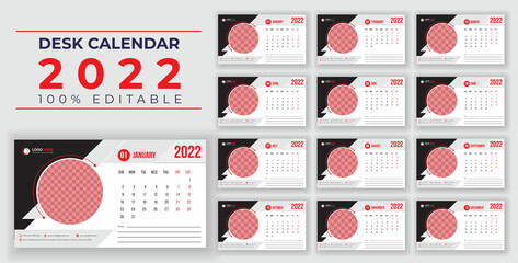 New desk and wall calendar design with creative and dynamic shapes for print-ready design, 2022 desk Calendar design victor template, victor banner eps or social media design