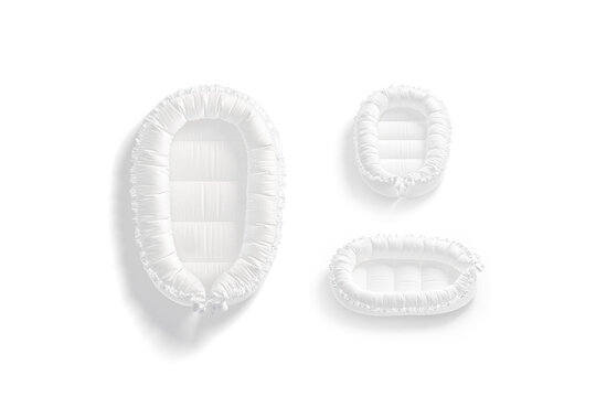 Blank white babynest lounger mockup, different views