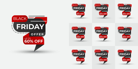 Black Friday Badge card bundle design With creative and dynamic shapes, Black Friday offer, Black Friday Banner template, social media post bundle design, graphic resource, graphic elements, banner