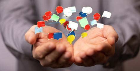 speech bubbles, communication concept 3d