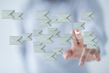  email icon concept in hand background