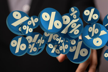 sale digital percent in hand.