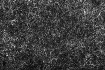 Synthetic fiber fabric. Black and white fiber texture close up