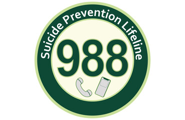 T988 A graphic with a USA suicide prevention phone number as a motif.