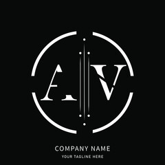 AV  logo and icon concept. simple letter AV.