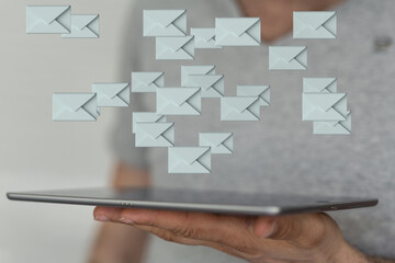  email icon concept in hand background