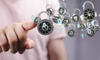 cybersecurity and information or network protection 3d