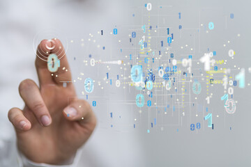 Futuristic in Industry 4.0 and business virtual diagram