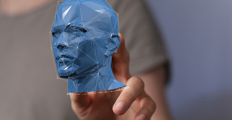 Human head with network plexus structure