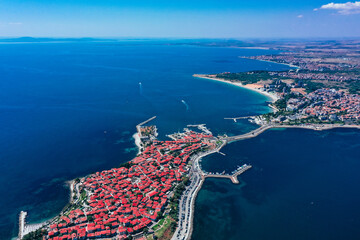 Bulgaria, Nessebar island, sea background. Black Sea cost. - 454403018