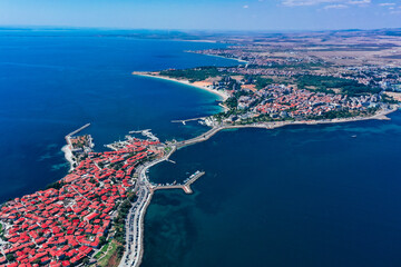 Bulgaria, Nessebar island, sea background. Black Sea cost. - 454403064