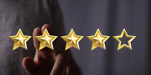 ranking and rating with businessman is touching virtua