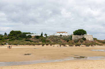 Cacela Velha beach, Fortaleza dos Cavaleiros de Santiago de Cacela, Ria Formosa, Algarve, Portugal