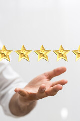 touching technology interface with ranking stars