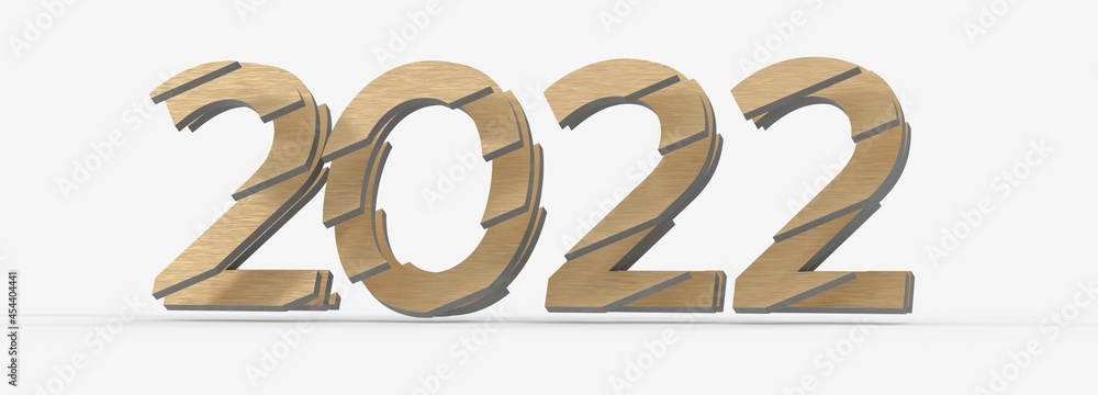 Poster new year 2022 creative design concept - 3d rendered image