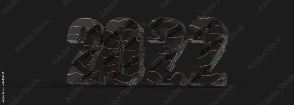 Poster new year 2022 creative design concept - 3d rendered image