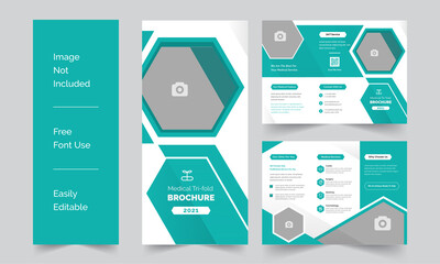 Corporate Medical Health Vector Customizable Tri-Fold Brochure Design