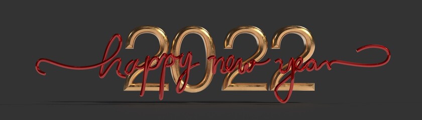 Happy New Year 2022 Text Typography Design Patter
