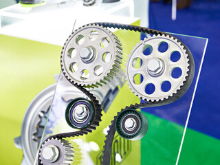 Sample drive belt with gears and rollers