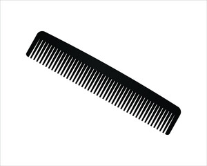 A plastic comb isolated on white, flat vector comb icon 