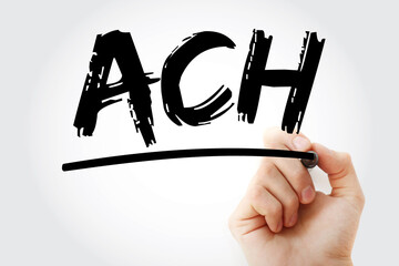 ACH - Automated Clearing House acronym with marker, business concept background © dizain
