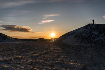 zachód słońca na islandii