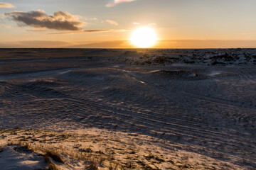 zachód słońca na islandii