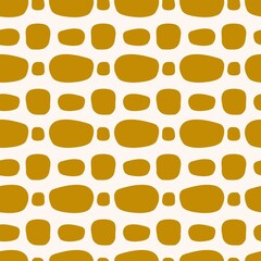 Vector abstract seamless pattern  with golden stones on the white background. For fabrics, wallpaper, packaging, cover print and other prints. 