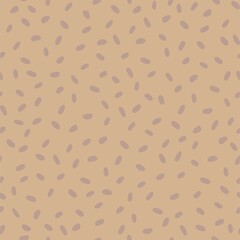 Vector abstract seamless pattern  with rice on the beige color background. For fabrics, wallpaper, packaging, wrapping paper, textile design and other prints. 